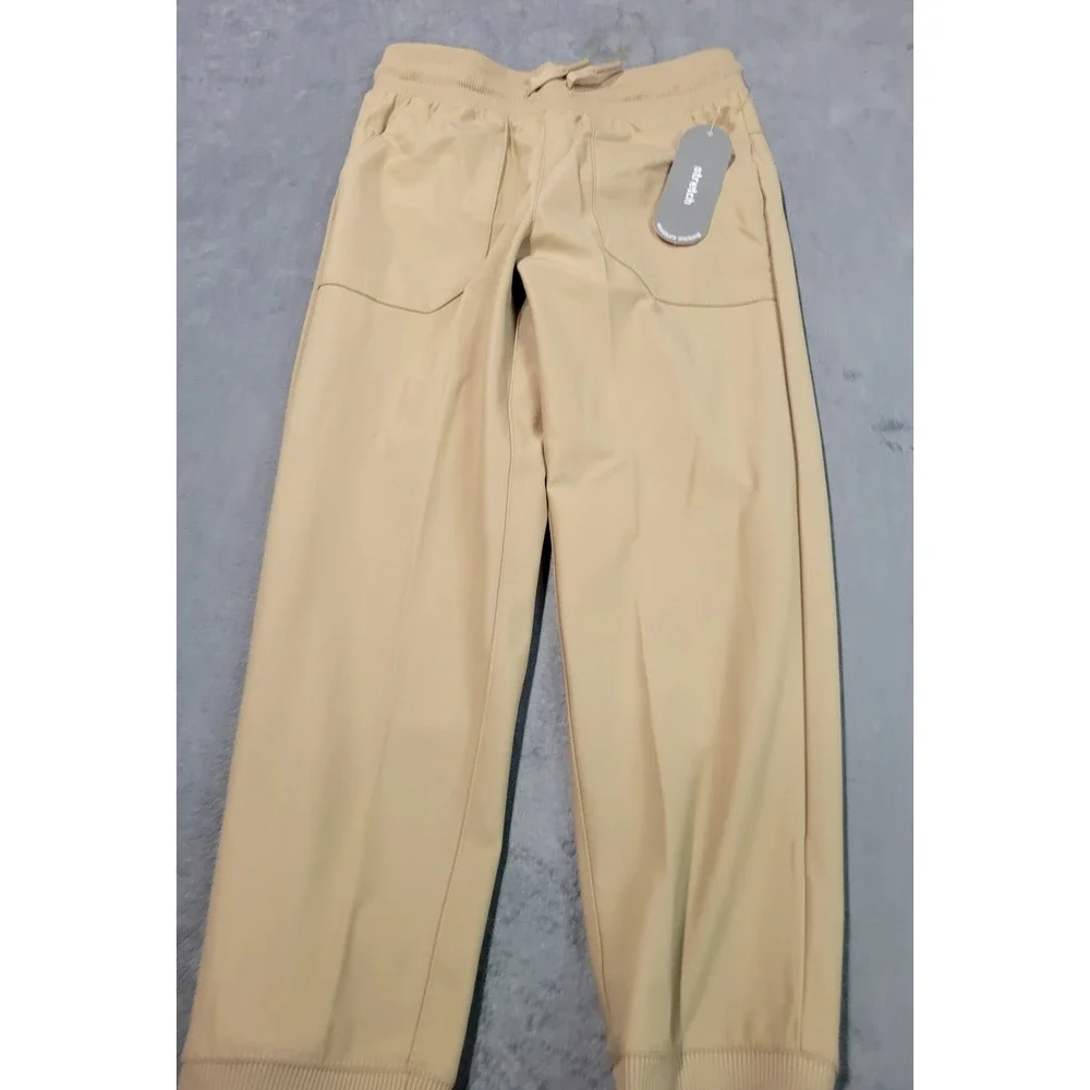 Wonder Nation Jogger Pants Kids Size S 6-7 Khaki Stretch Moisture Wicking Active